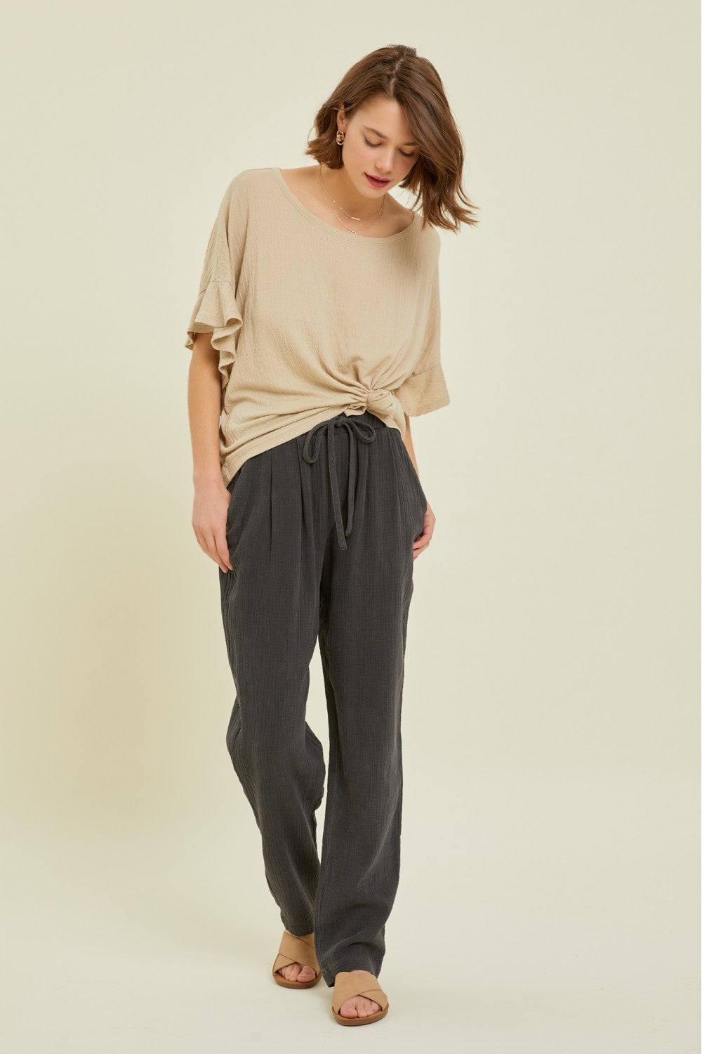 Soft Textured-Knit Oversized Top