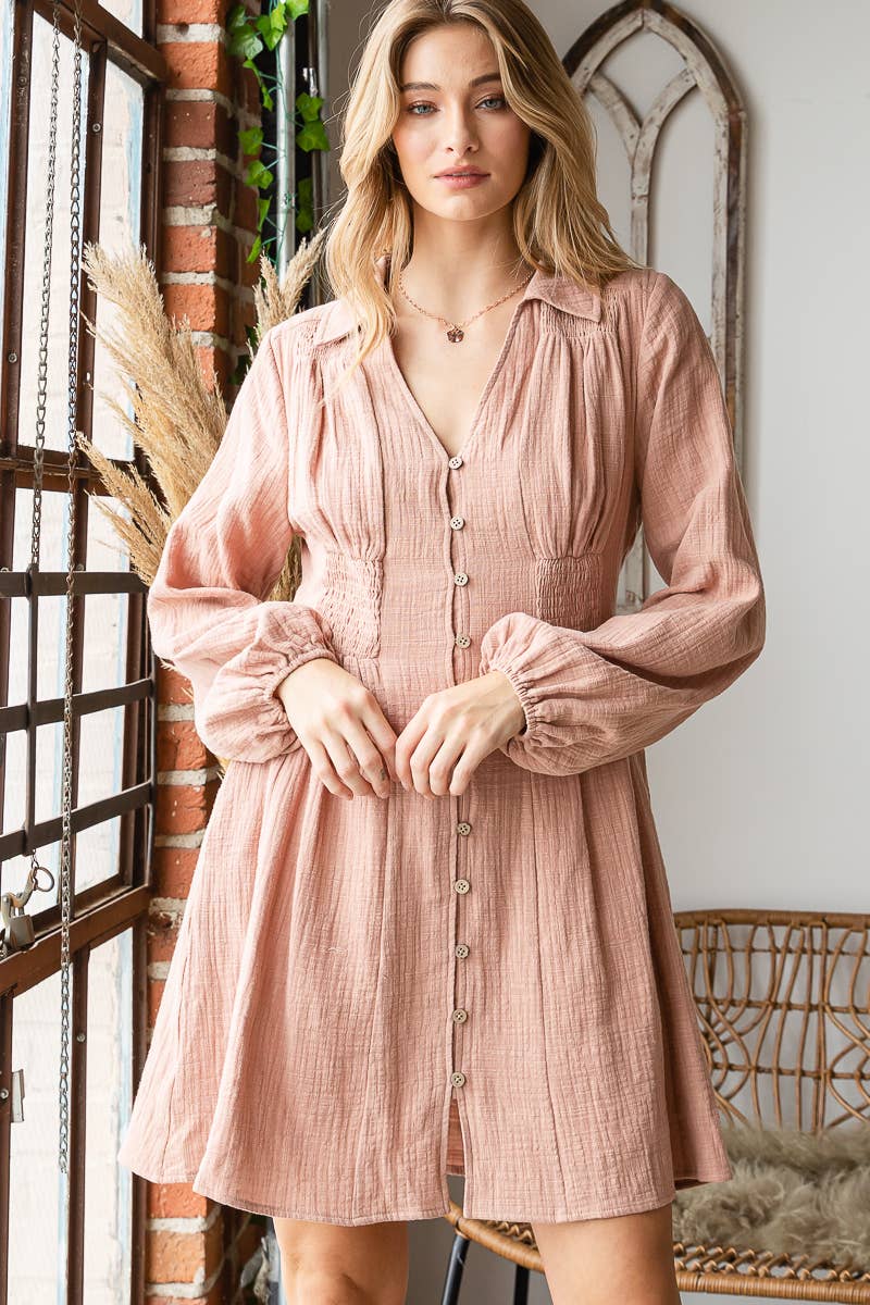 Gauze Button Down Dress