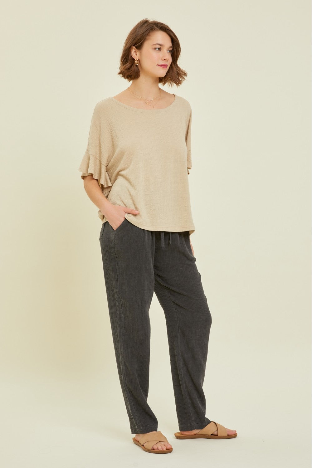 Soft Textured-Knit Oversized Top