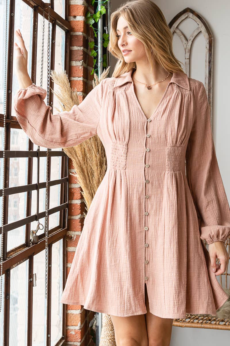 Gauze Button Down Dress