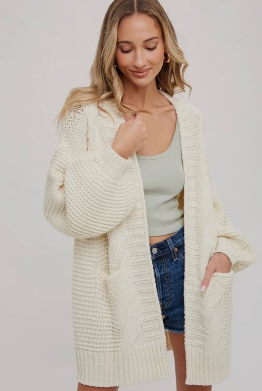 Lantern Sleeve Cardigan