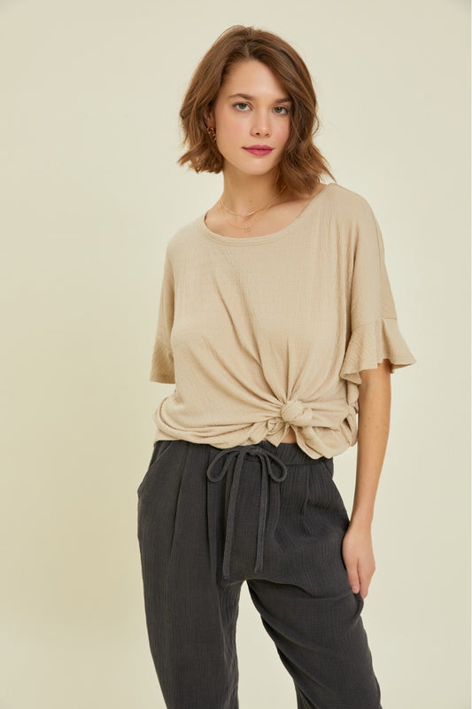 Soft Textured-Knit Oversized Top