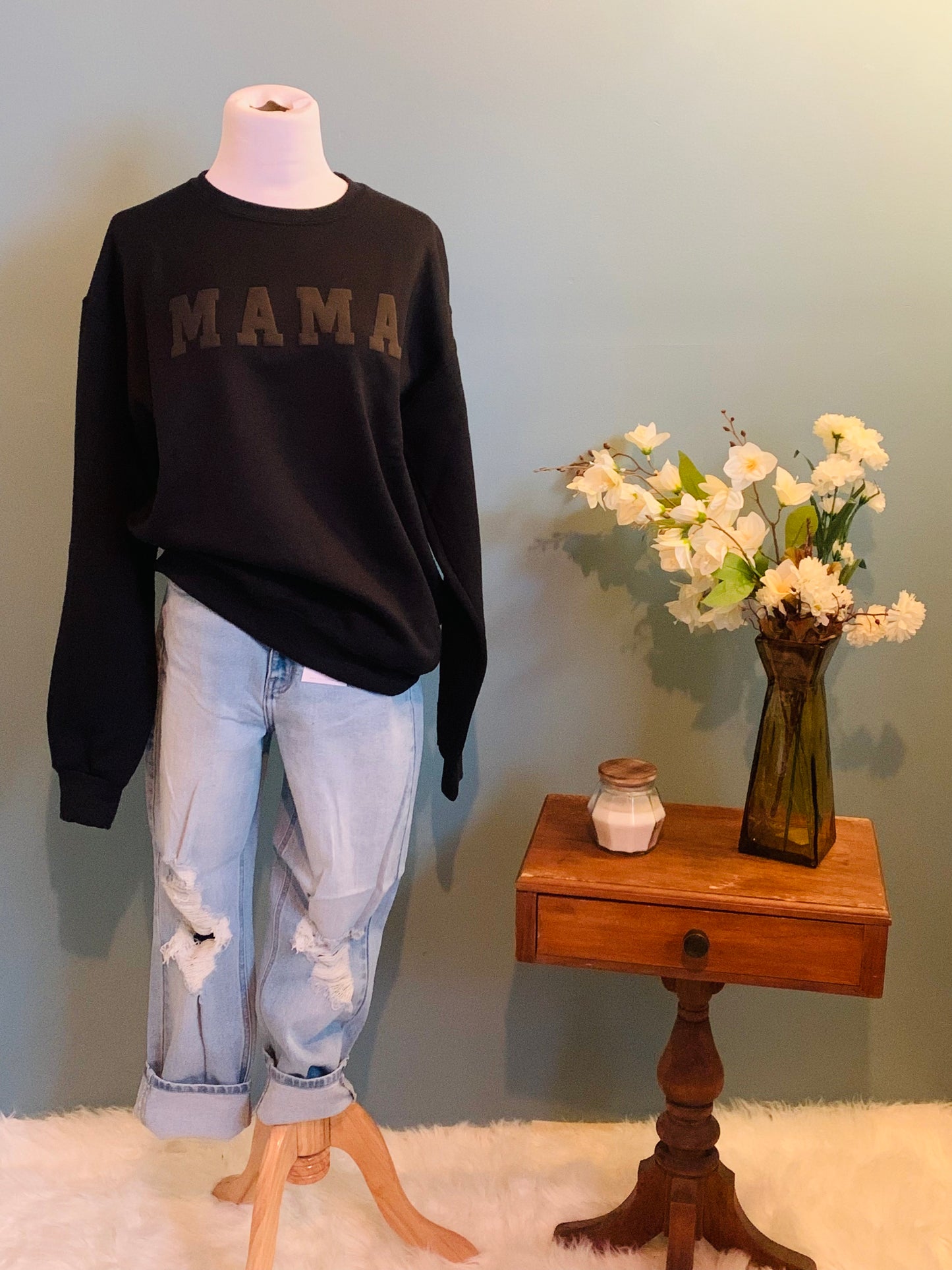 Mama Sweatshirt Puff Print Crewneck