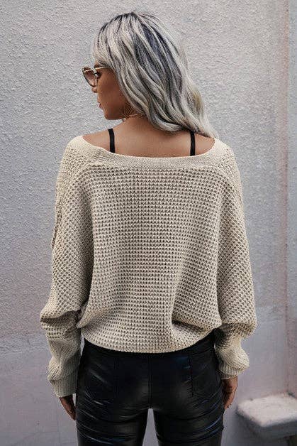 V Neck Crossover Knit