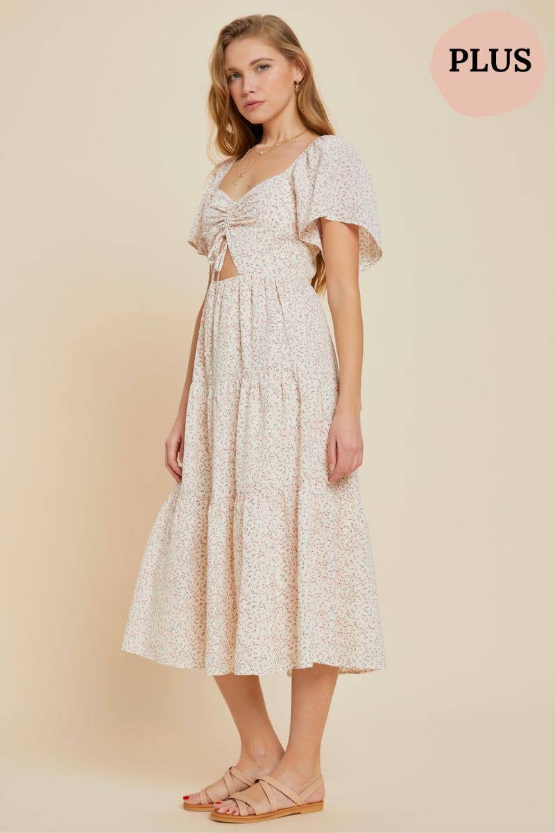 PLUS - Tiered Ruffle Midi Dress