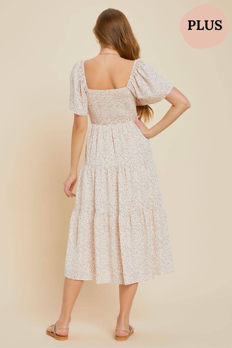 PLUS - Tiered Ruffle Midi Dress