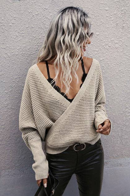 V Neck Crossover Knit