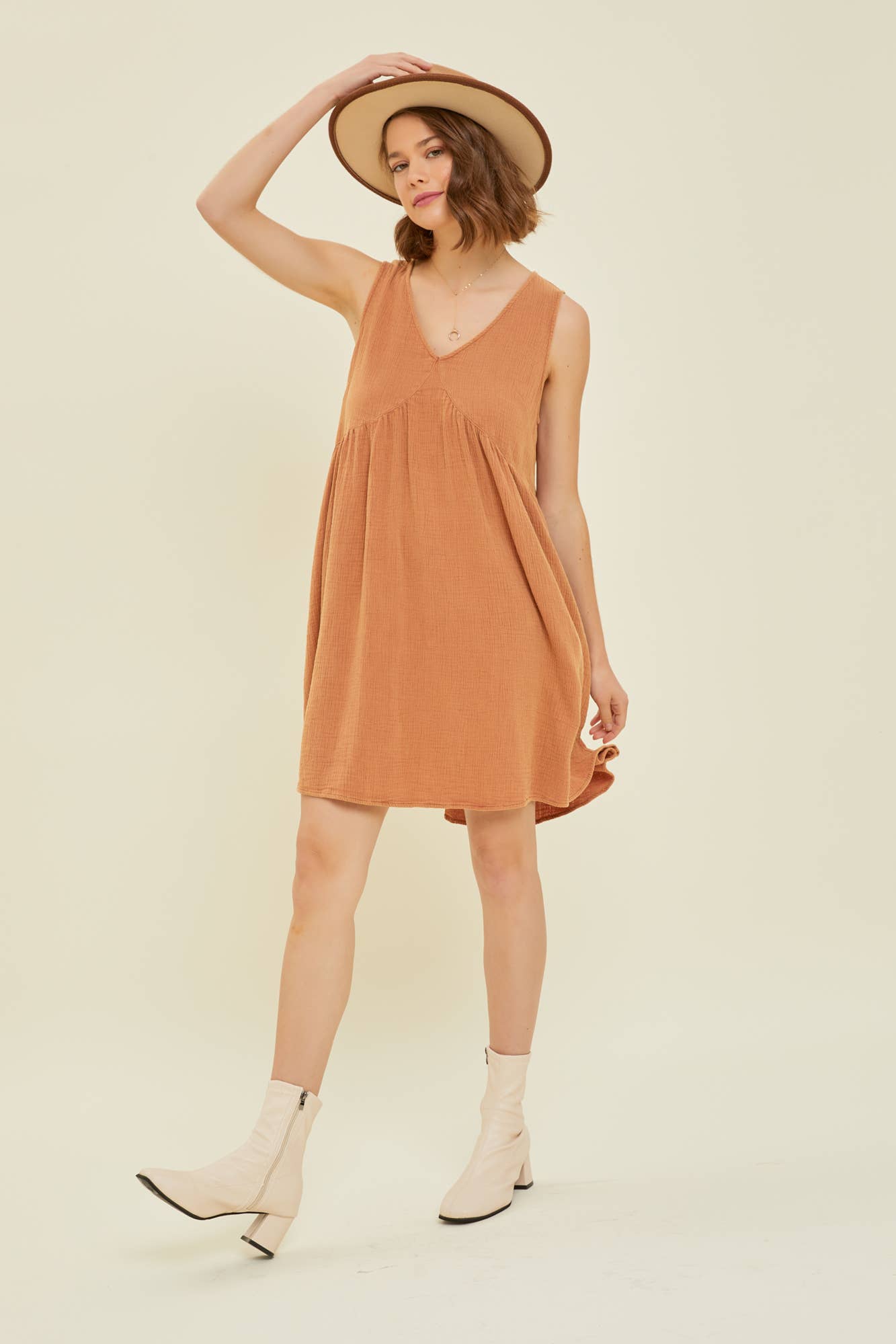 Gauze Flare Mini Dress