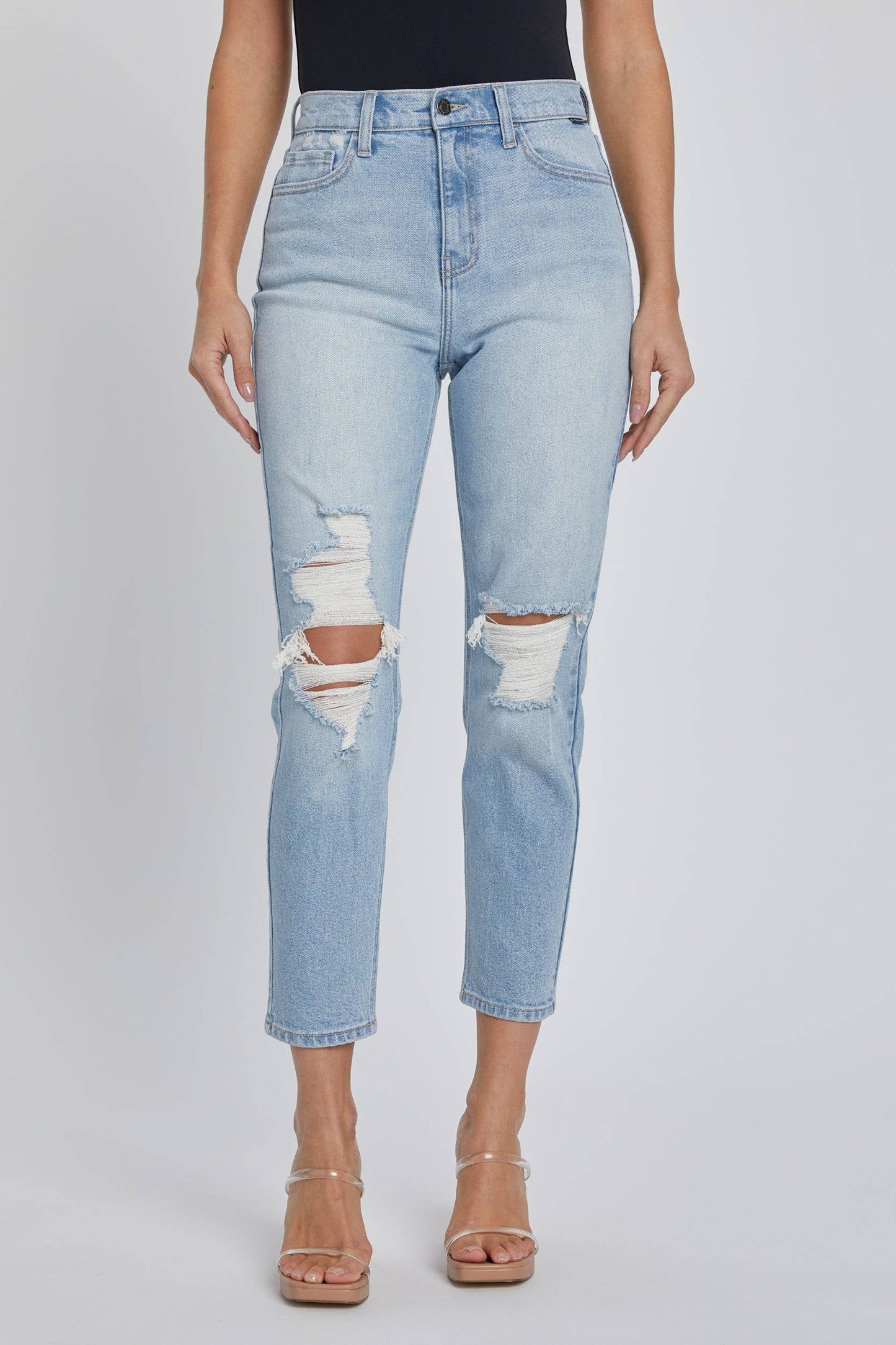 High Rise Crop Mom Jean