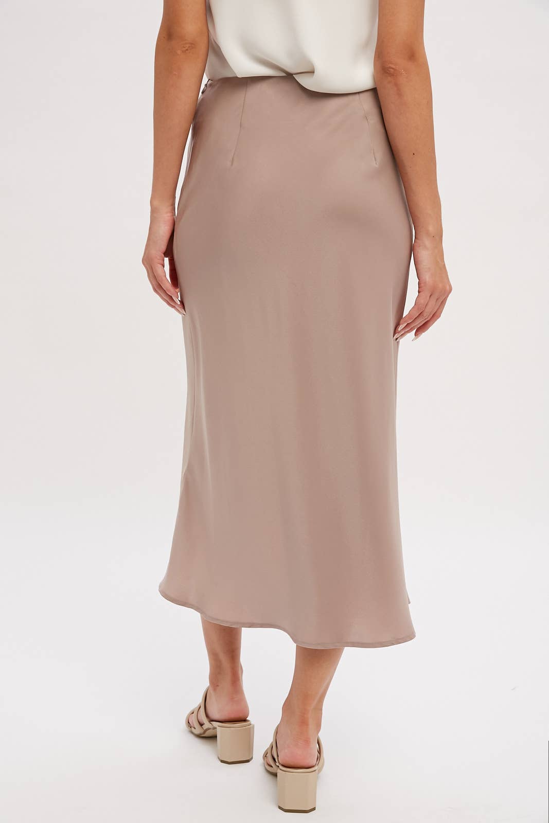 Midi Satin Slip Skirt