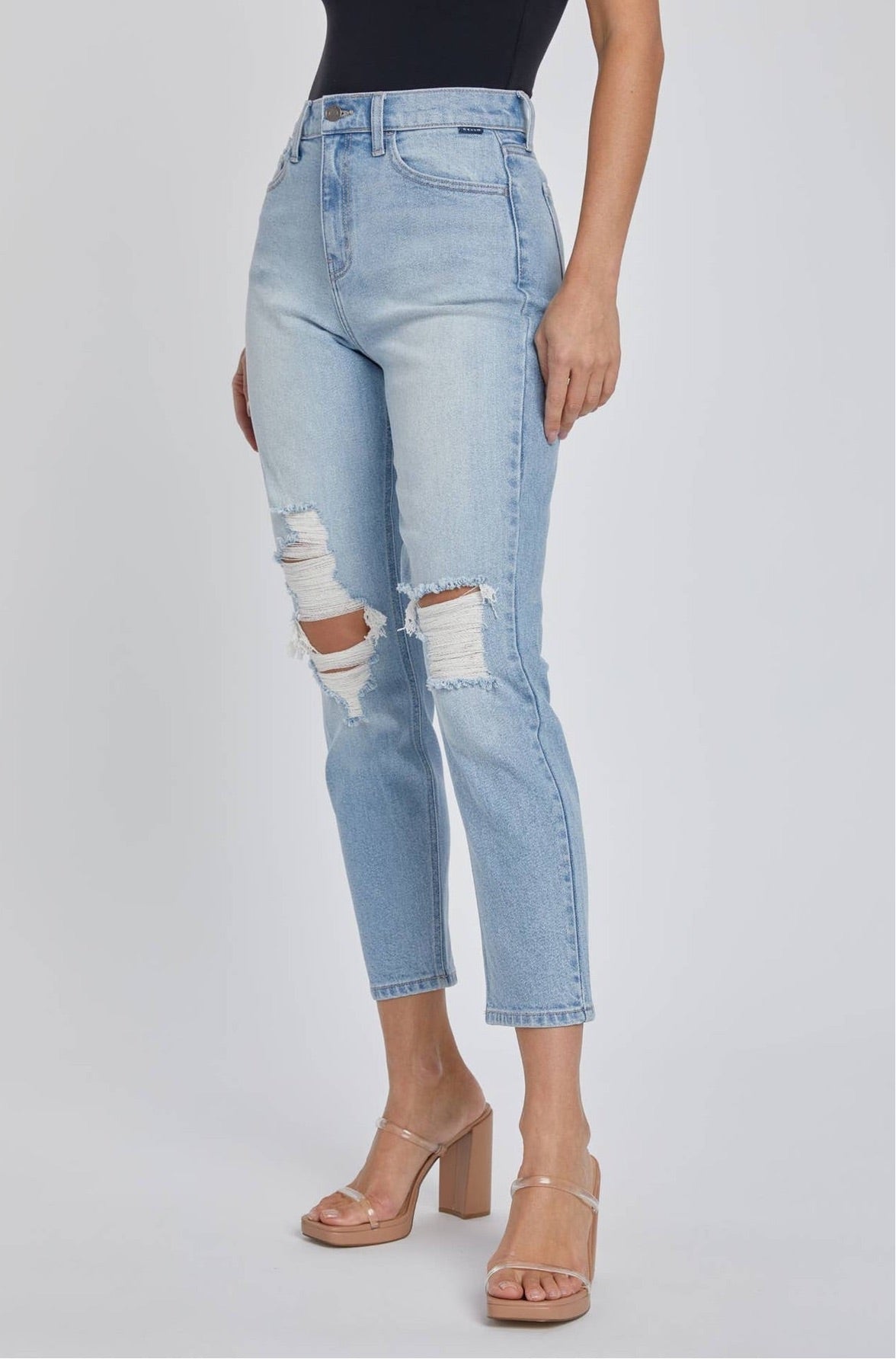 High Rise Crop Mom Jean